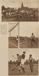 874477 Collage van 3 foto's betreffende een vriendschappelijke voetbalwedstrijd tussen een Utrechts en een Egyptisch ...